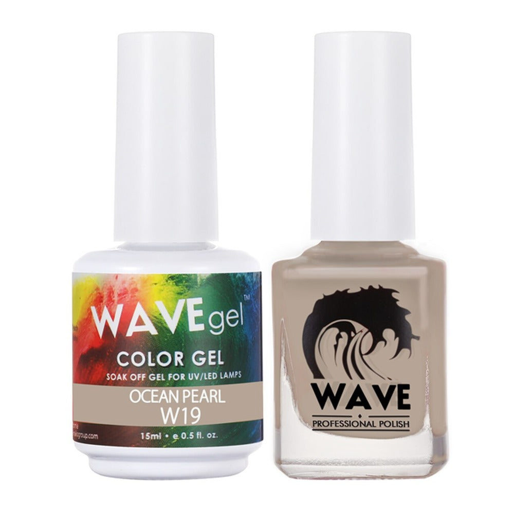 Wave Gel Nail Lacquer + Gel Polish, Simplicity Collection, 019, Ocean Pearl, 0.5oz