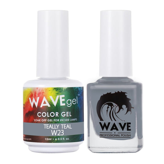 Wave Gel Nail Lacquer + Gel Polish, Simplicity Collection, 023, Tilly Teal, 0.5oz