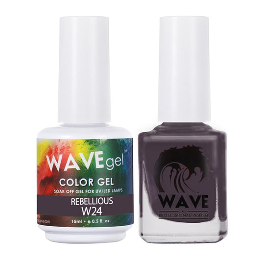 Wave Gel Nail Lacquer + Gel Polish, Simplicity Collection, 024, Rebelious, 0.5oz