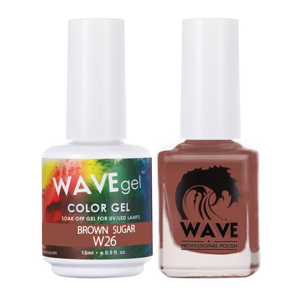 Wave Gel Nail Lacquer + Gel Polish, Simplicity Collection, 026, Brown Sugar, 0.5oz