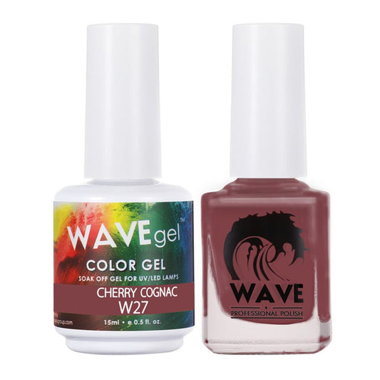 Wave Gel Nail Lacquer + Gel Polish, Simplicity Collection, 027, Cherry Cognac, 0.5oz