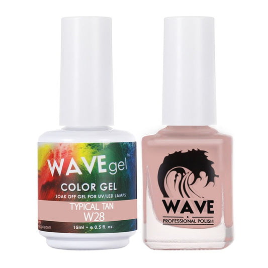 Wave Gel Nail Lacquer + Gel Polish, Simplicity Collection, 028, Typical Tan, 0.5oz