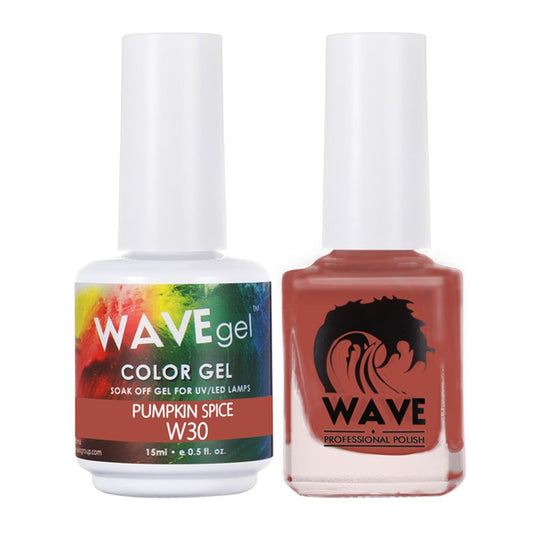 Wave Gel Nail Lacquer + Gel Polish, Simplicity Collection, 030, Pumpkin Spice, 0.5oz