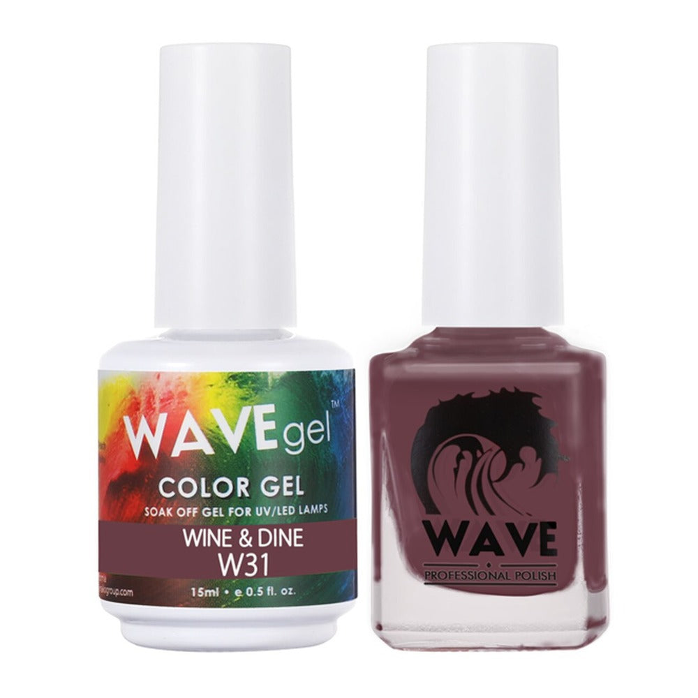 Wave Gel Nail Lacquer + Gel Polish, Simplicity Collection, 031, Wine And Dine, 0.5oz