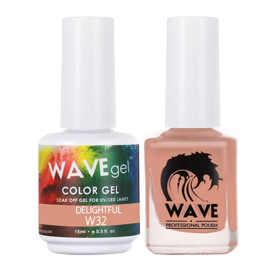 Wave Gel Nail Lacquer + Gel Polish, Simplicity Collection, 032, Delightful, 0.5oz