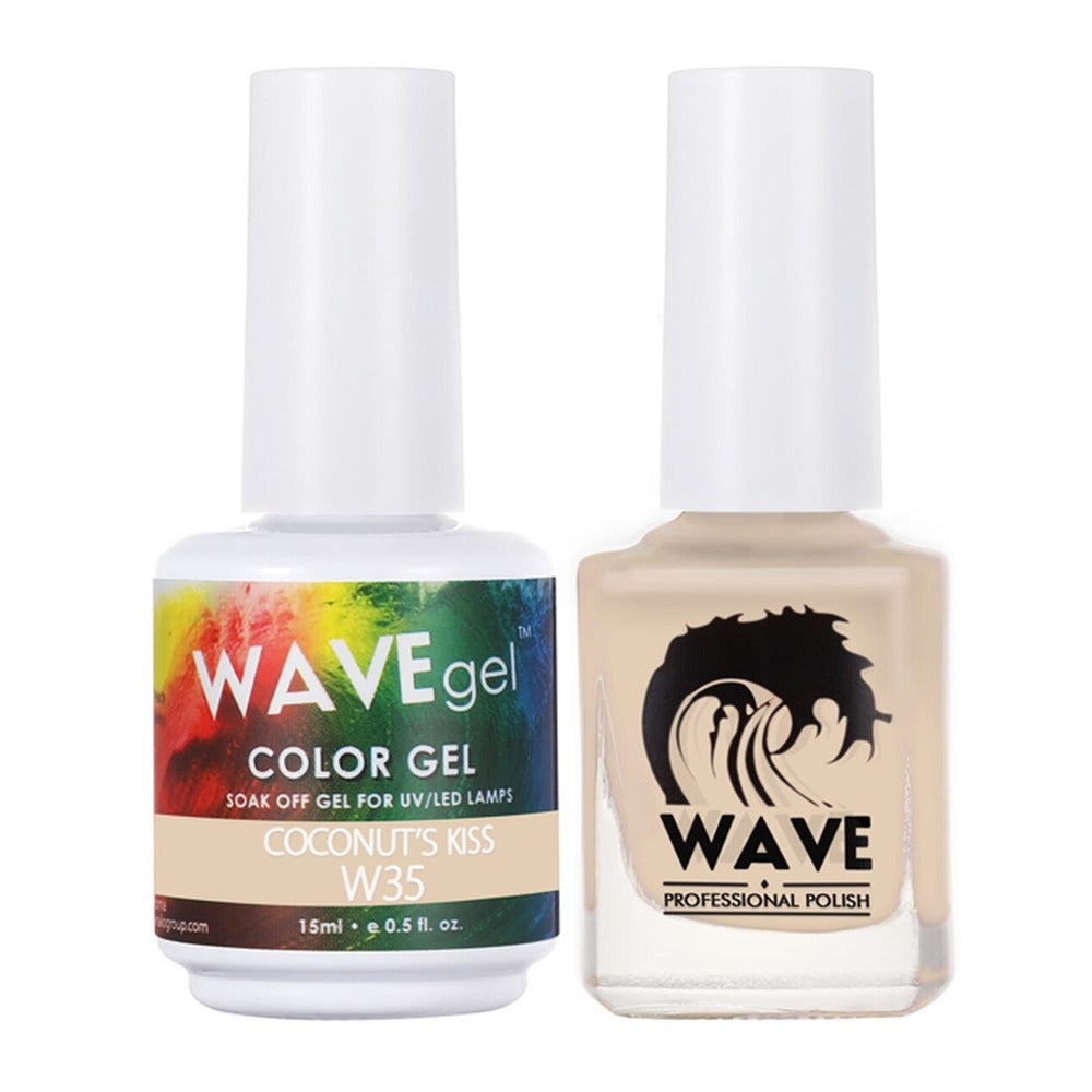 Wave Gel Nail Lacquer + Gel Polish, Simplicity Collection, 035, Coconut's Kiss, 0.5oz