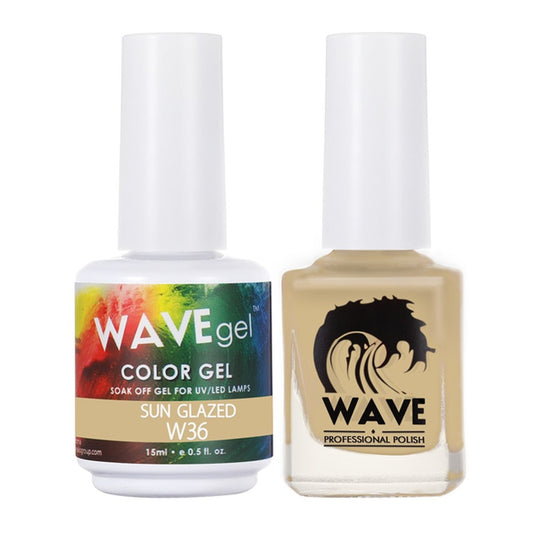 Wave Gel Nail Lacquer + Gel Polish, Simplicity Collection, 036, Sun Glazzed, 0.5oz