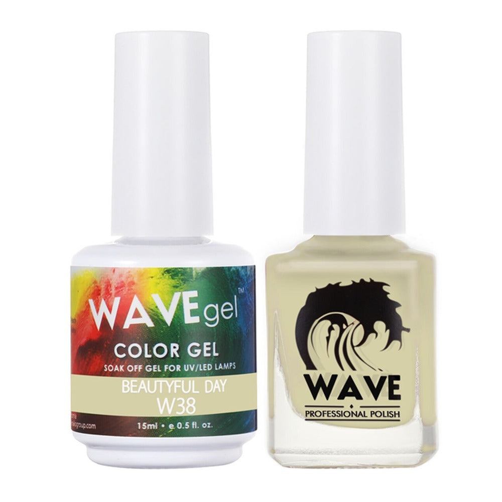 Wave Gel Nail Lacquer + Gel Polish, Simplicity Collection, 038, Beautiful Day, 0.5oz