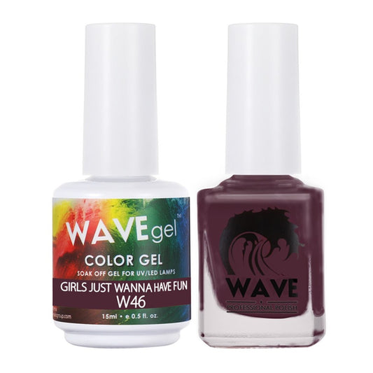 Wave Gel Nail Lacquer + Gel Polish, Simplicity Collection, 046, Girls Just Wanna Have Fun, 0.5oz