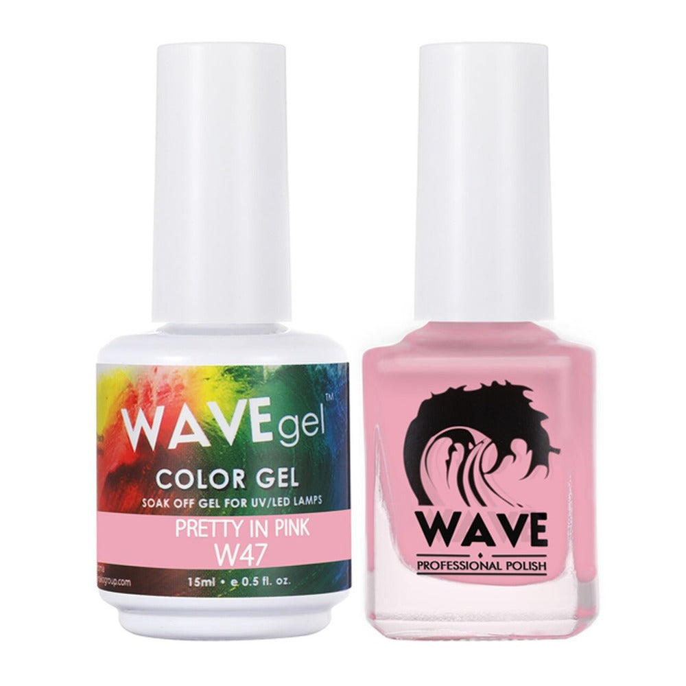 Wave Gel Nail Lacquer + Gel Polish, Simplicity Collection, 047, Pretty In Pink, 0.5oz