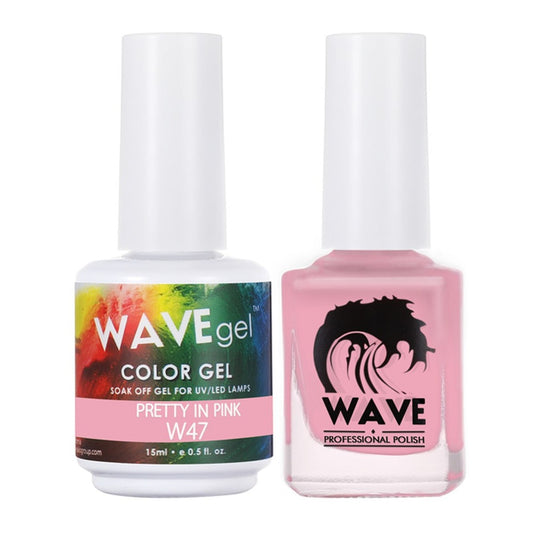 Wave Gel Nail Lacquer + Gel Polish, Simplicity Collection, 047, Pretty In Pink, 0.5oz