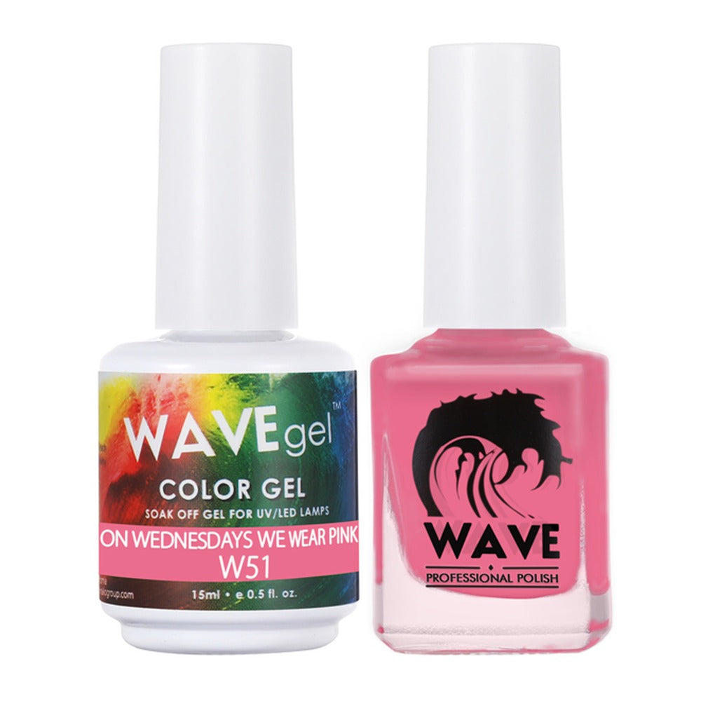 Wave Gel Nail Lacquer + Gel Polish, Simplicity Collection, 051, On Wednesdays We Wear Pink, 0.5oz