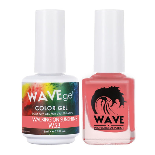 Wave Gel Nail Lacquer + Gel Polish, Simplicity Collection, 053, Walking On Sunshine, 0.5oz