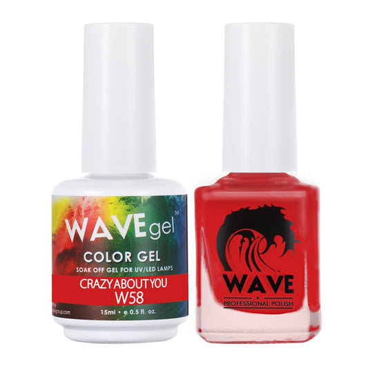 Wave Gel Nail Lacquer + Gel Polish, Simplicity Collection, 058, Crazy About You, 0.5oz