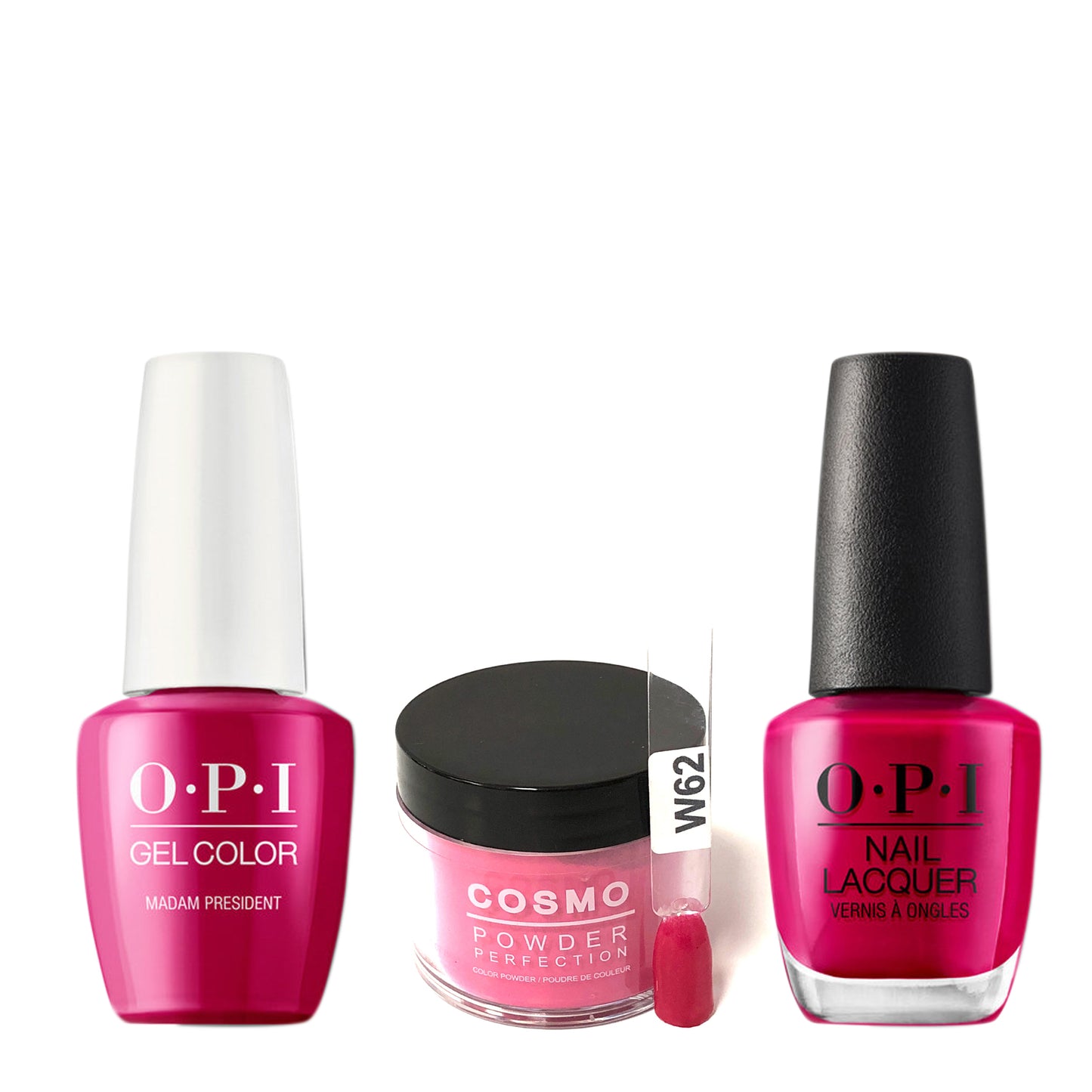 Cosmo 3in1 Dipping Powder + Gel Polish + Nail Lacquer (Matching OPI), 2oz, CW62