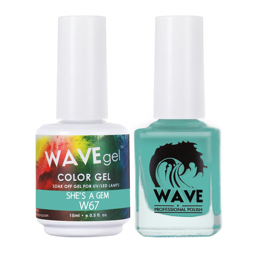Wave Gel Nail Lacquer + Gel Polish, Simplicity Collection, 067, She's A Gem, 0.5oz