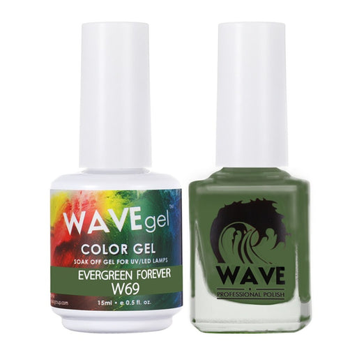 Wave Gel Nail Lacquer + Gel Polish, Simplicity Collection, 069, Evergreen Forever, 0.5oz