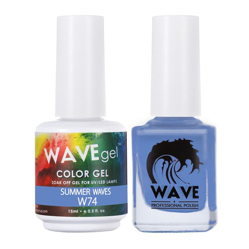 Wave Gel Nail Lacquer + Gel Polish, Simplicity Collection, 074, Summer Waves, 0.5oz
