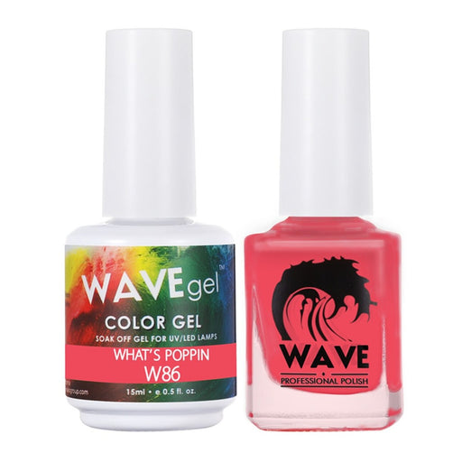 Wave Gel Nail Lacquer + Gel Polish, Simplicity Collection, 086, What's Poppin, 0.5oz