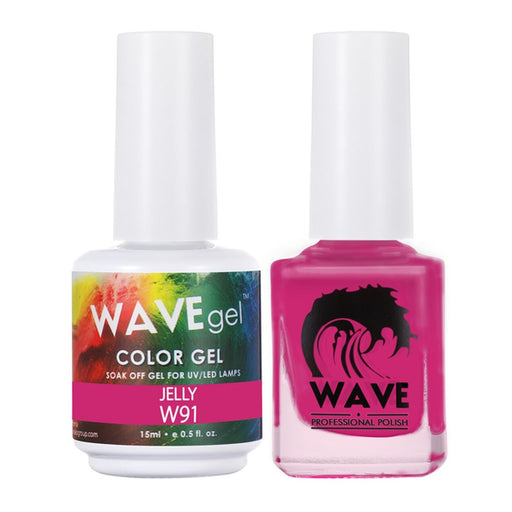 Wave Gel Nail Lacquer + Gel Polish, Simplicity Collection, 091, Jelly, 0.5oz