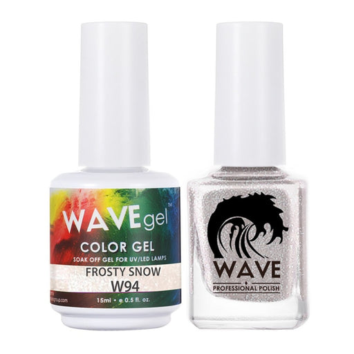 Wave Gel Nail Lacquer + Gel Polish, Simplicity Collection, 094, Frosty Snow, 0.5oz