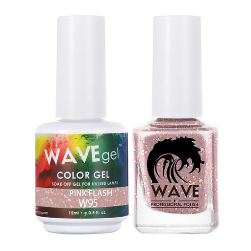 Wave Gel Nail Lacquer + Gel Polish, Simplicity Collection, 095, Pink Flash, 0.5oz