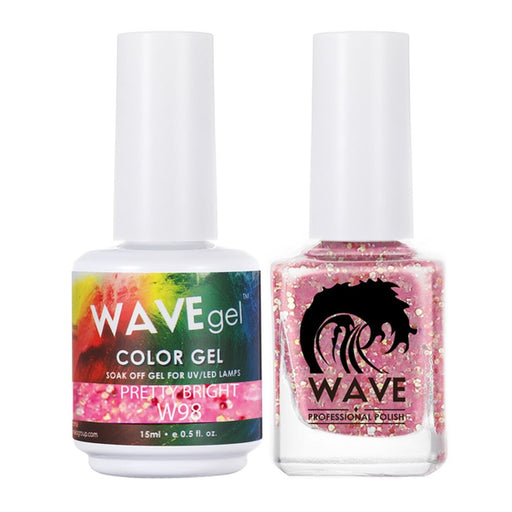 Wave Gel Nail Lacquer + Gel Polish, Simplicity Collection, 098, Pretty Bright, 0.5oz
