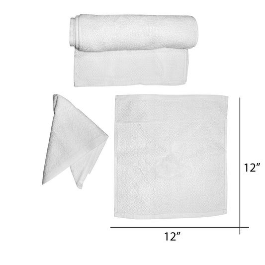 Cre8tion Facial Towel 12” x 12”, WHITE (Packing: 12pcs/dozen, 36 dozen/case)