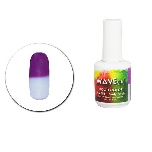 Wave Gel Mood Color Gel Polish, WM056, Purdy Purple, 0.5oz OK1129