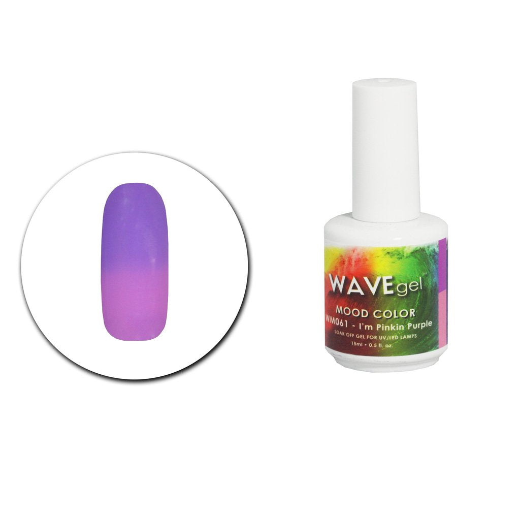 Wave Gel Mood Color Gel Polish, WM061, Im Pinkin Purple, 0.5oz OK1129