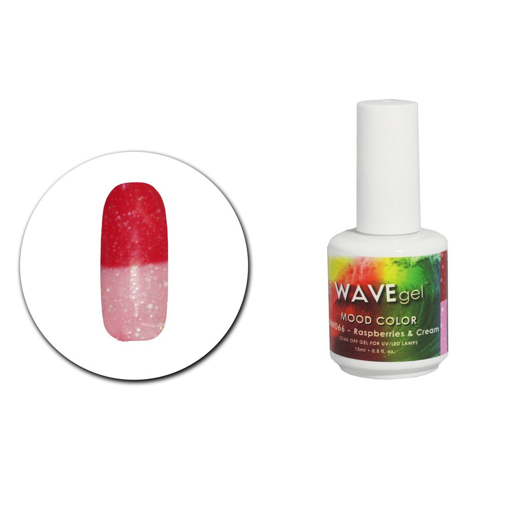 Wave Gel Mood Color Gel Polish, WM066, Raspberries & Cream, 0.5oz OK1129