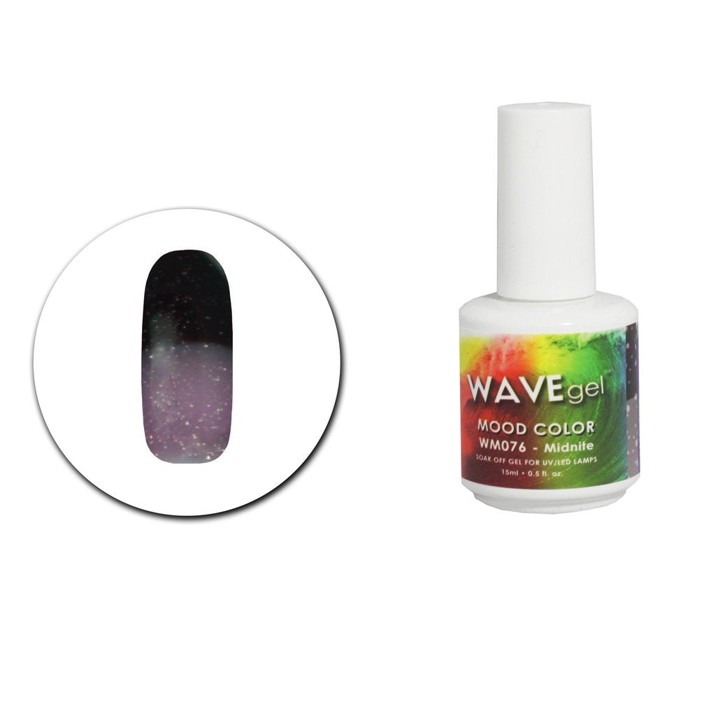 Wave Gel Mood Color Gel Polish, WM076, Midnite, 0.5oz OK1129