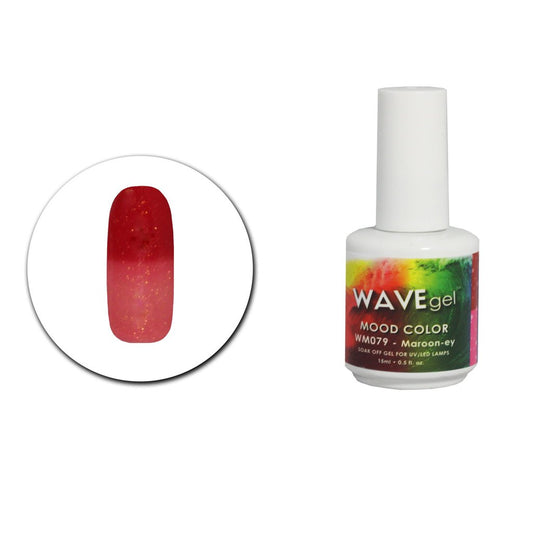 Wave Gel Mood Color Gel Polish, WM079, Maroon-Ey, 0.5oz OK1129