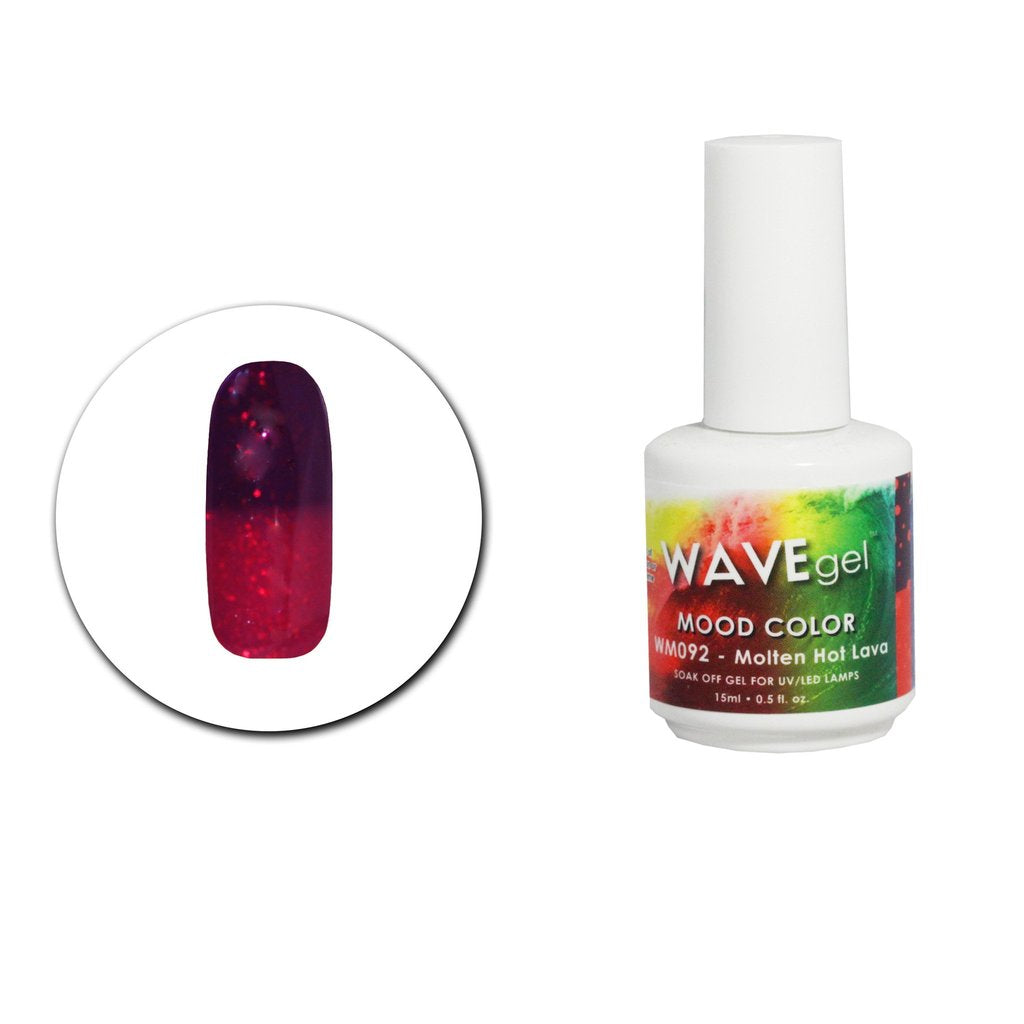 Wave Gel Mood Color Gel Polish, WM092, Molten Hot Lava, 0.5oz OK1129