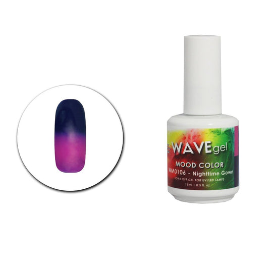 Wave Gel Mood Color Gel Polish, WM106, Nighttime Gown, 0.5oz OK1129