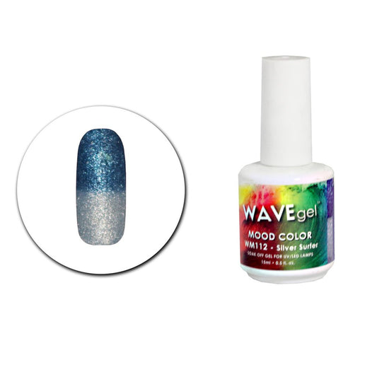 Wave Gel Mood Color Gel Polish, WM112, Silver Surfer, 0.5oz OK1129