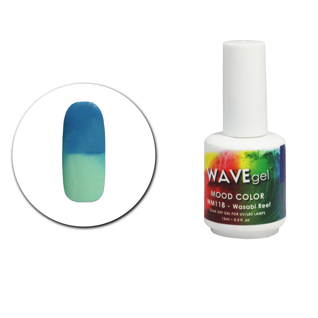 Wave Gel Mood Color Gel Polish, WM118, Wasabi Reef, 0.5oz OK1129