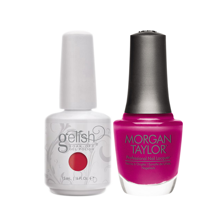 Gelish Gel Polish & Morgan Taylor Nail Lacquer, Warm Up the Car-nation , 0.5oz, 1100030+ 50199
