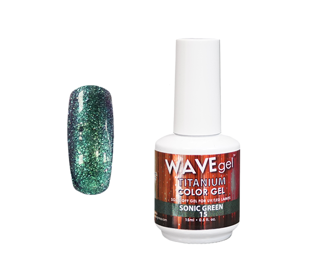 Wave Gel Titanium Gel Polish, 15, Sonic Green, 0.5oz OK1129