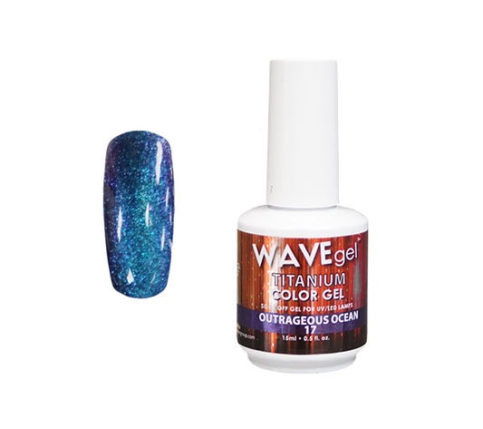 Wave Gel Titanium Gel Polish, 17, Outrageous Ocean, 0.5oz OK1129