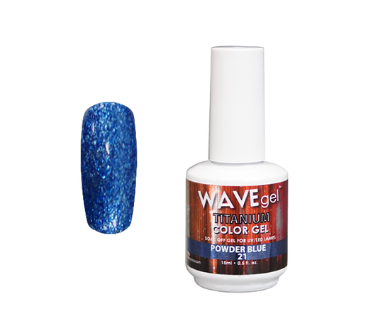 Wave Gel Titanium Gel Polish, 21, Powder Blue, 0.5oz OK1129