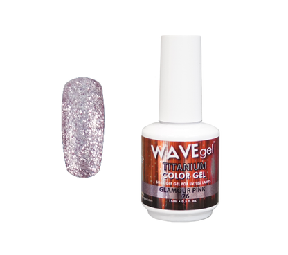 Wave Gel Titanium Gel Polish, 26, Glamour Pink, 0.5oz OK1129