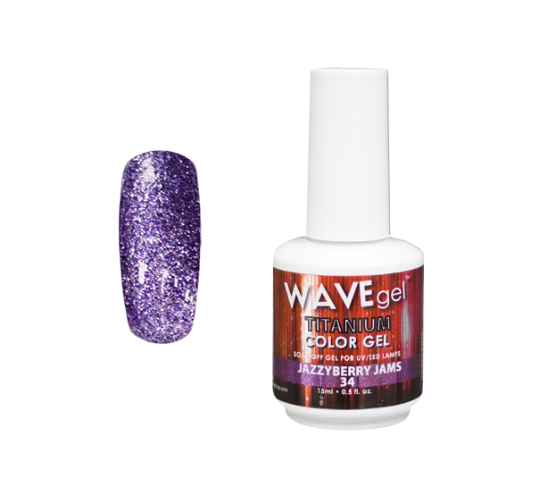 Wave Gel Titanium Gel Polish, 34, Jazzyberry Jams, 0.5oz OK1129