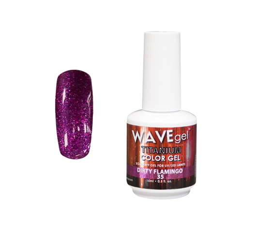 Wave Gel Titanium Gel Polish, 35, Dirty Flamingo, 0.5oz OK1129