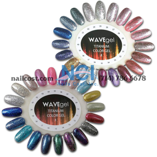 Wave Gel Gel Polish Sample Tips For Full Line, Titanium Collection, From #01 To #02 OK0522VD