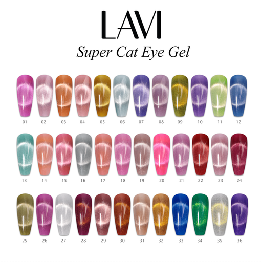 Lavi 9D Cat Eye, Opal Collection, Full Line Of 36 Colors (From 01 To 36), 0.5oz