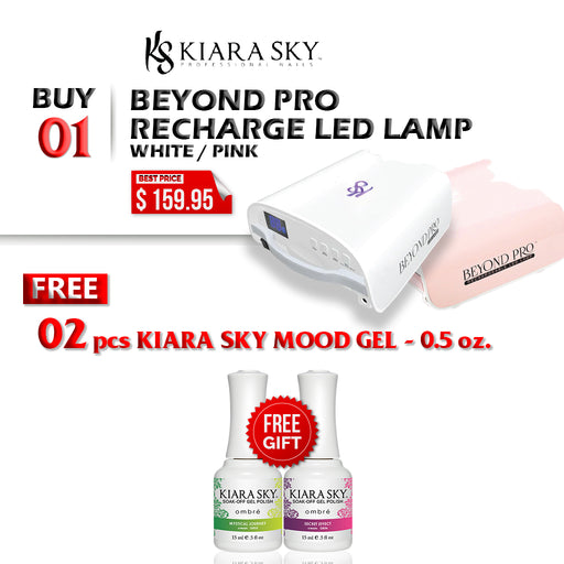 Kiara Sky Beyond Pro LED/UV CORDLESS Rechargable Lamp, Buy 01 Get 02 Kiara Sky Mood Gel 0.5oz FREE
