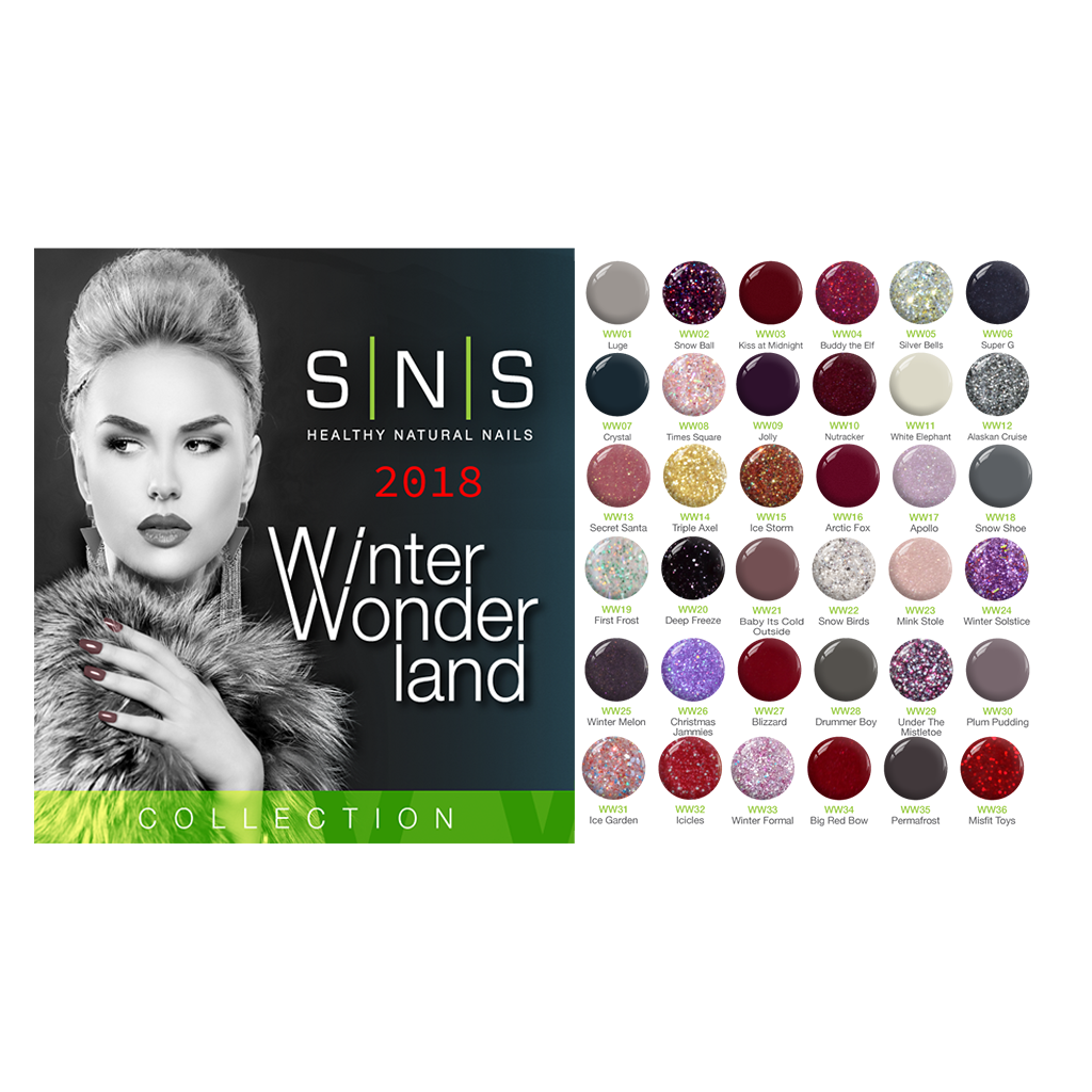 SNS Gelous Color Chart Flyer, Winter Wonderland Collection, 1oz OK0328VD