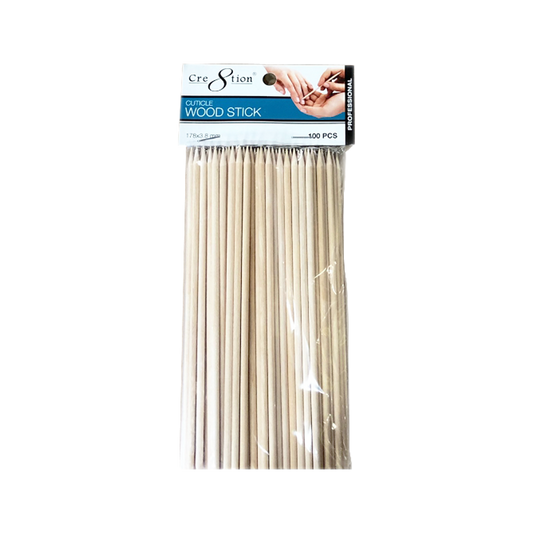 Cre8tion Orange Cuticle Wood Stick, 178x3.8mm, 100pcs/pack OK0417VD