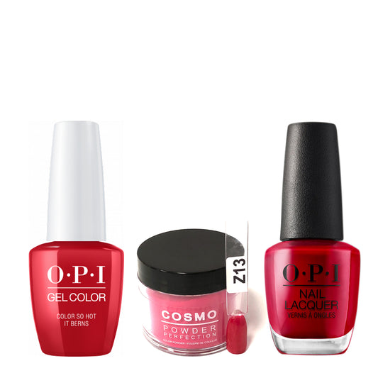 Cosmo 3in1 Dipping Powder + Gel Polish + Nail Lacquer (Matching OPI), 2oz, CZ13